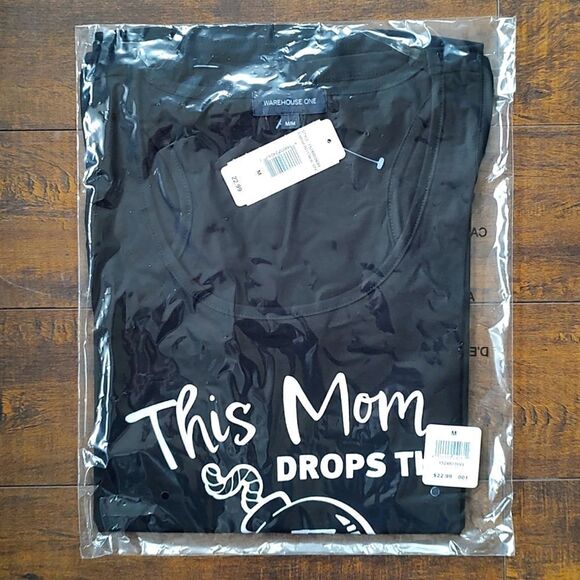 New With Tag Size Medium Warehouse One Women's Black F Bomb Racerback Tank - Picture 6 of 9